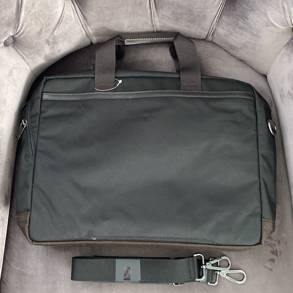 Tumi NWOT Alpha Black/Brown Ballistic Nylon Briefcase - Picture 10 of 12